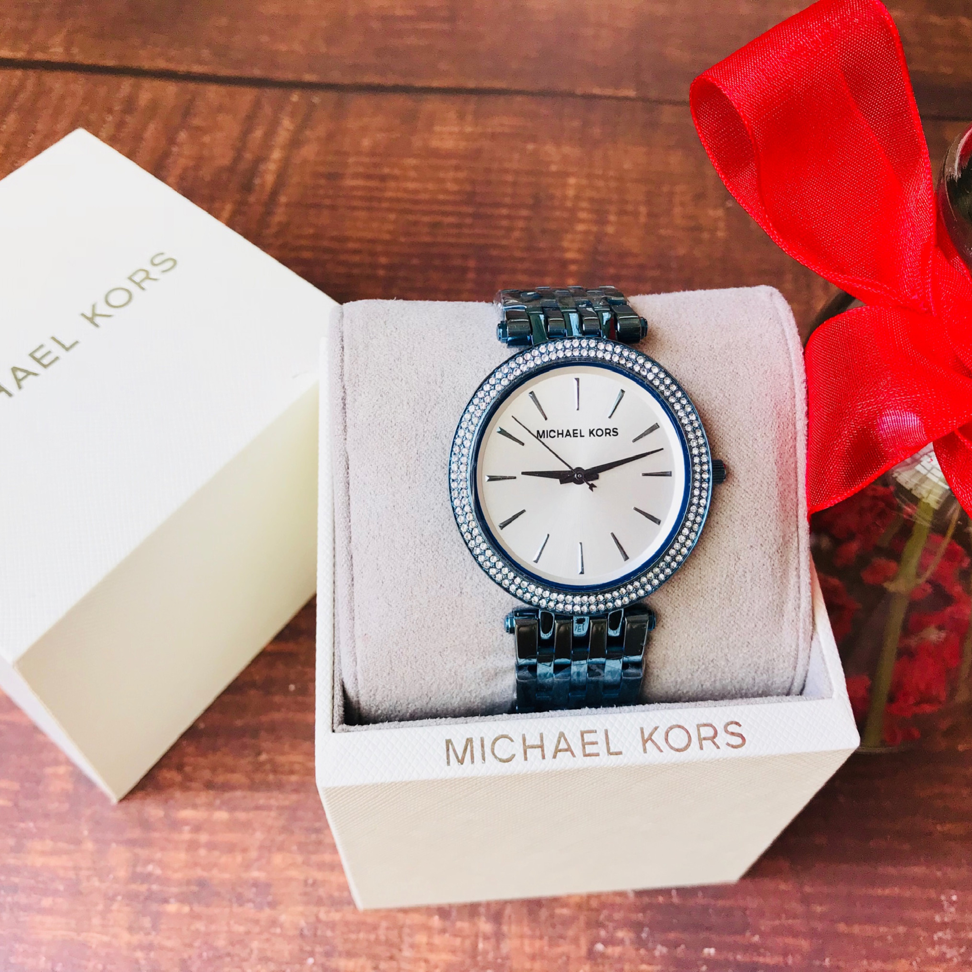 Đồng hồ Michael Kors Nữ màu xanh mặt tròn sanh chảnh MK3675 ĐHĐ4101