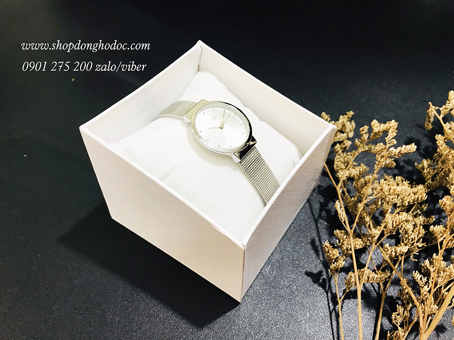 Đồng hồ nữ dây kim loại lưới mặt tròn bạc thanh lịch Julius 426 ĐHĐ23901