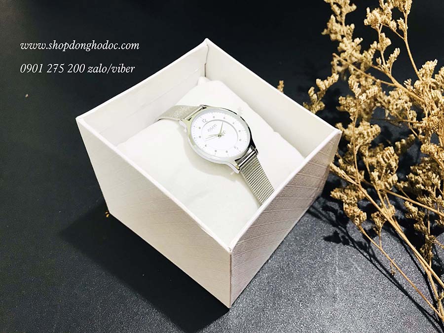Đồng hồ nữ dây kim loại lưới mặt tròn bạc thanh lịch Julius 1060 ĐHĐ24501