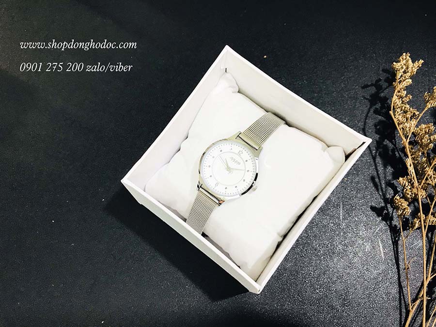 Đồng hồ nữ dây kim loại lưới mặt tròn bạc thanh lịch Julius 1060 ĐHĐ24501