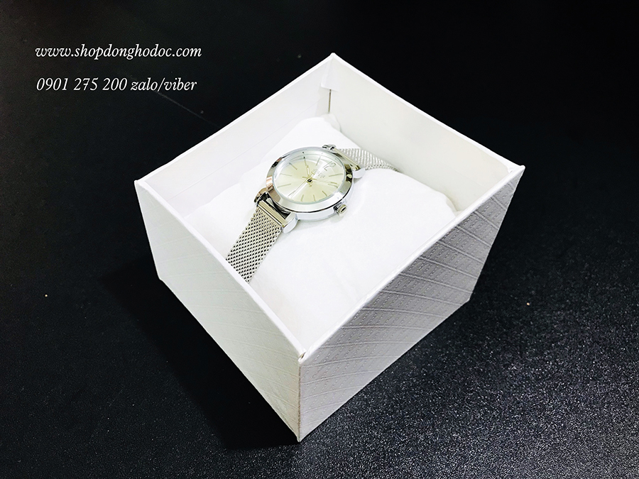 Đồng hồ nữ dây kim loại lưới bạc mặt tròn trắng nhẹ nhàng Julius 732 ĐHĐ25401