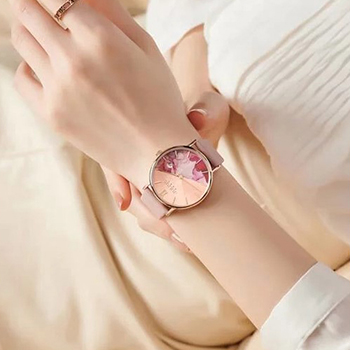 Đồng hồ nữ Julius JA 1312 dây da mặt tròn size to hồng pastel nhẹ nhàng ĐHĐ38204