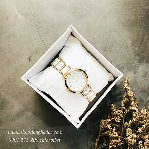 Đồng hồ nữ dây đá ceramic mặt tròn trắng sang chảnh Olevs ĐHĐ20801