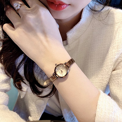 Đồng hồ nữ Hàn Quốc Julius JA 482B dây da mặt tròn size nhỏ nâu tây sang chảnh ĐHĐ30802