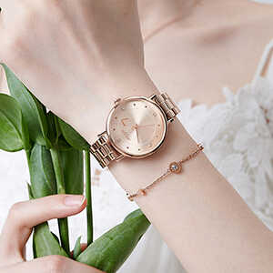 Đồng hồ nữ Julius JA 1248B dây kim loại mặt tròn vàng hồng sang chảnh ĐHĐ34503
