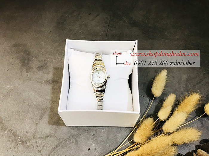 Đồng hồ nữ BS Bee Sister dây kim loại mặt tròn nhỏ đính đá màu bạc ĐHĐ17802