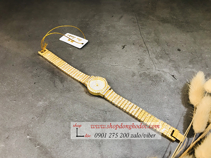 Đồng hồ nữ BS Bee Sister dây kim loại mặt tròn nhỏ đính đá vàng ĐHĐ10903
