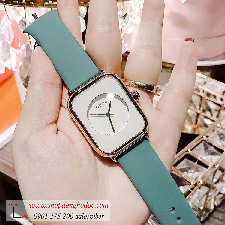 Đồng hồ Guou nữ chính hãng dây cao su màu xám 30mm - DWatch Authentic