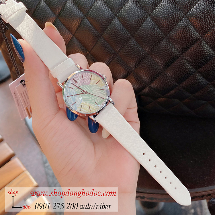 Đồng hồ nữ Julius Hàn Quốc JA 1090A dây da mặt tròn trắng sang chảnh ĐHĐ31901