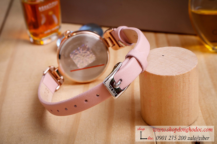 Đồng hồ nữ Hàn Quốc Julius JA 1119C dây da mặt tròn hồng pastel dịu dàng ĐHĐ33501
