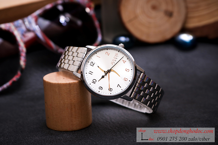 Đồng hồ nữ Julius JA 1265 dây kim loại mặt tròn bạc hiện đại ĐHĐ36401