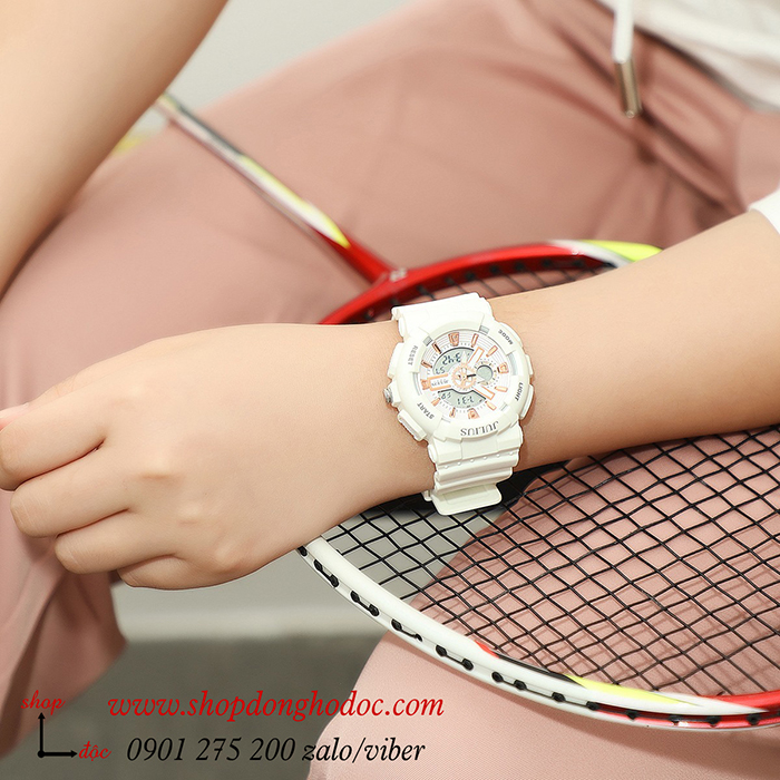 Đồng hồ nữ Julius dây Silicon mặt tròn trắng sang chảnh Hàn Quốc ĐHĐ28501