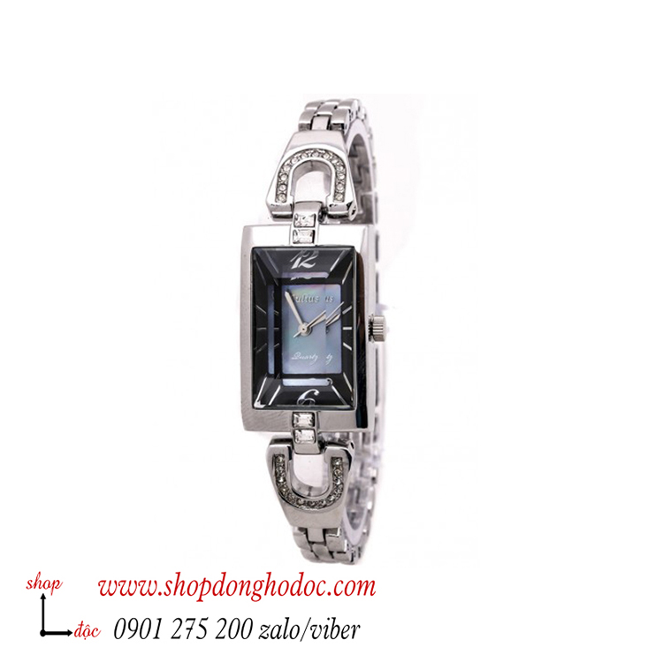  Đồng hồ nữ Hàn Quốc Julius JA 443A dây kim loại mặt chữ nhật xanh đen cá tính ĐHĐ31201