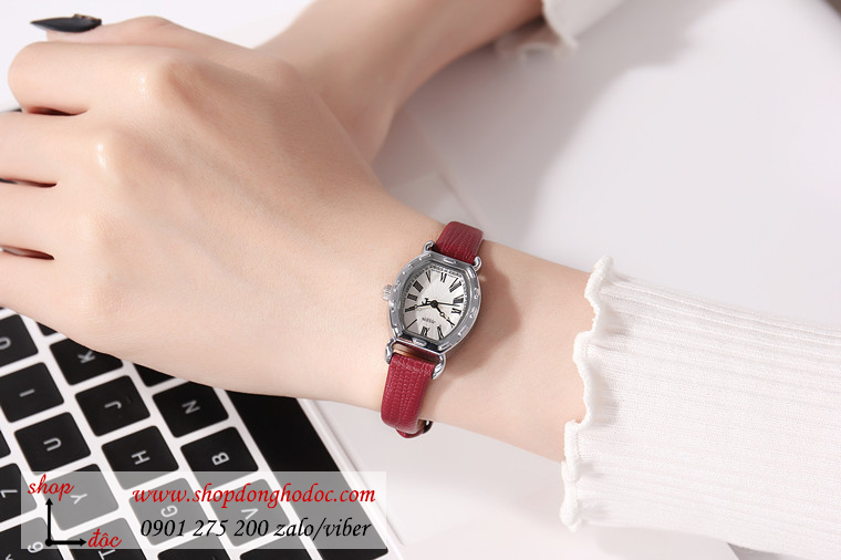 Đồng hồ nữ Hàn Quốc Julius JA 544C dây da mặt oval size nhỏ hồng nhẹ nhàng ĐHĐ30403