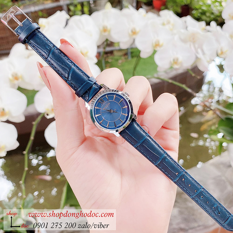 Đồng hồ nữ Julius JA 808LC dây da mặt tròn xanh biển cá tính ĐHĐ35501