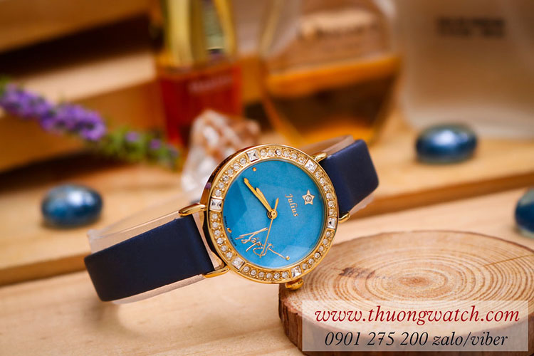 Đồng hồ nữ Julius JA 823B dây da mặt tròn xanh sành điệu ĐHĐ40801