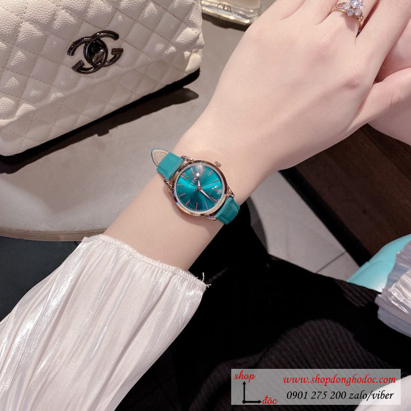 Đồng hồ nữ Hàn Quốc Julius JA 983LE dây da mặt tròn xanh ngọc thời thượng ĐHĐ30901