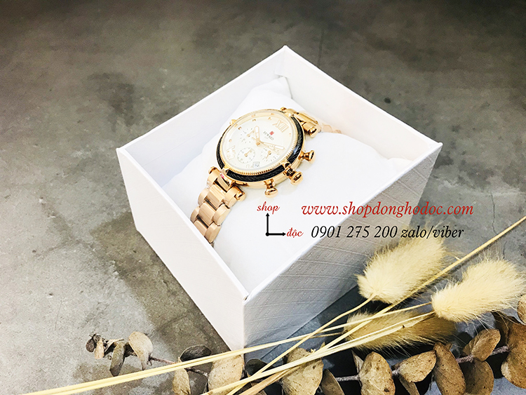Đồng hồ nữ Reward dây kim loại mặt tròn vàng hồng sang chảnh ĐHĐ17401