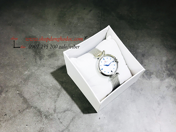 Đồng hồ nữ dây kim loại lưới mặt tròn bạc hiện đại Reward ĐHĐ17501