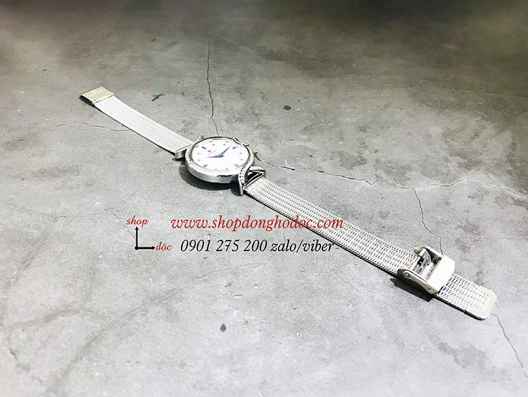 Đồng hồ nữ dây kim loại lưới mặt tròn bạc hiện đại Reward ĐHĐ17501