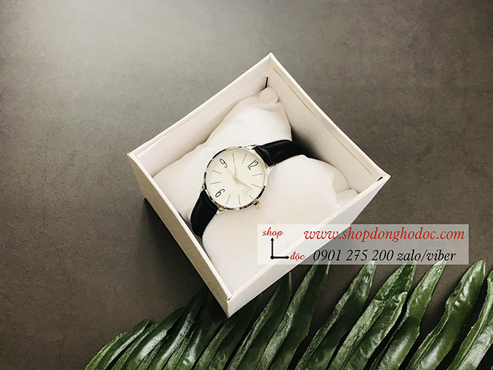 Đồng hồ Shengke SK nữ dây da mặt tròn đen thanh lịch ĐHĐ19404