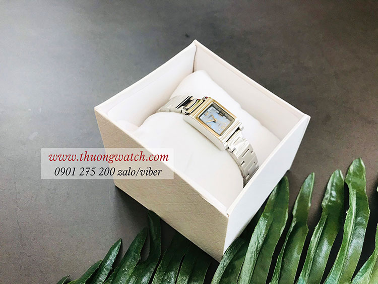 Đồng hồ nữ Skmei dây kim loại bạc mặt vuông xanh cá tính ĐHĐ26703