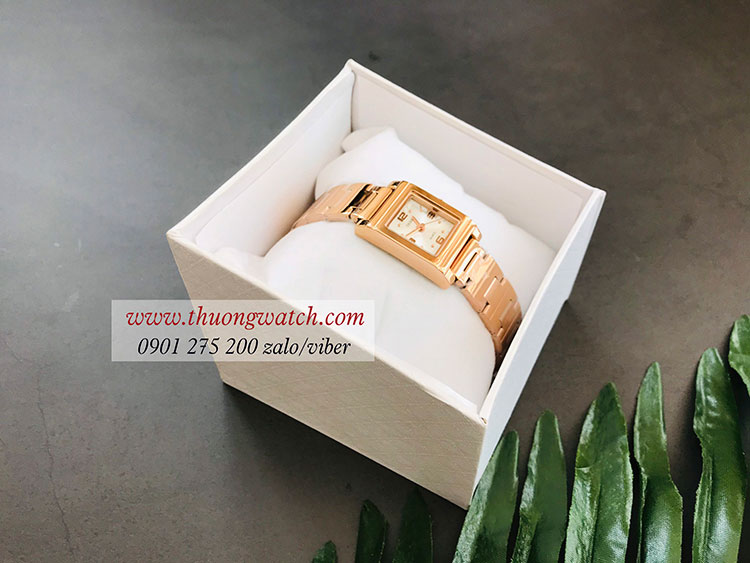 Đồng hồ nữ Skmei dây kim loại bạc mặt vuông vàng hồng sang chảnh ĐHĐ26704